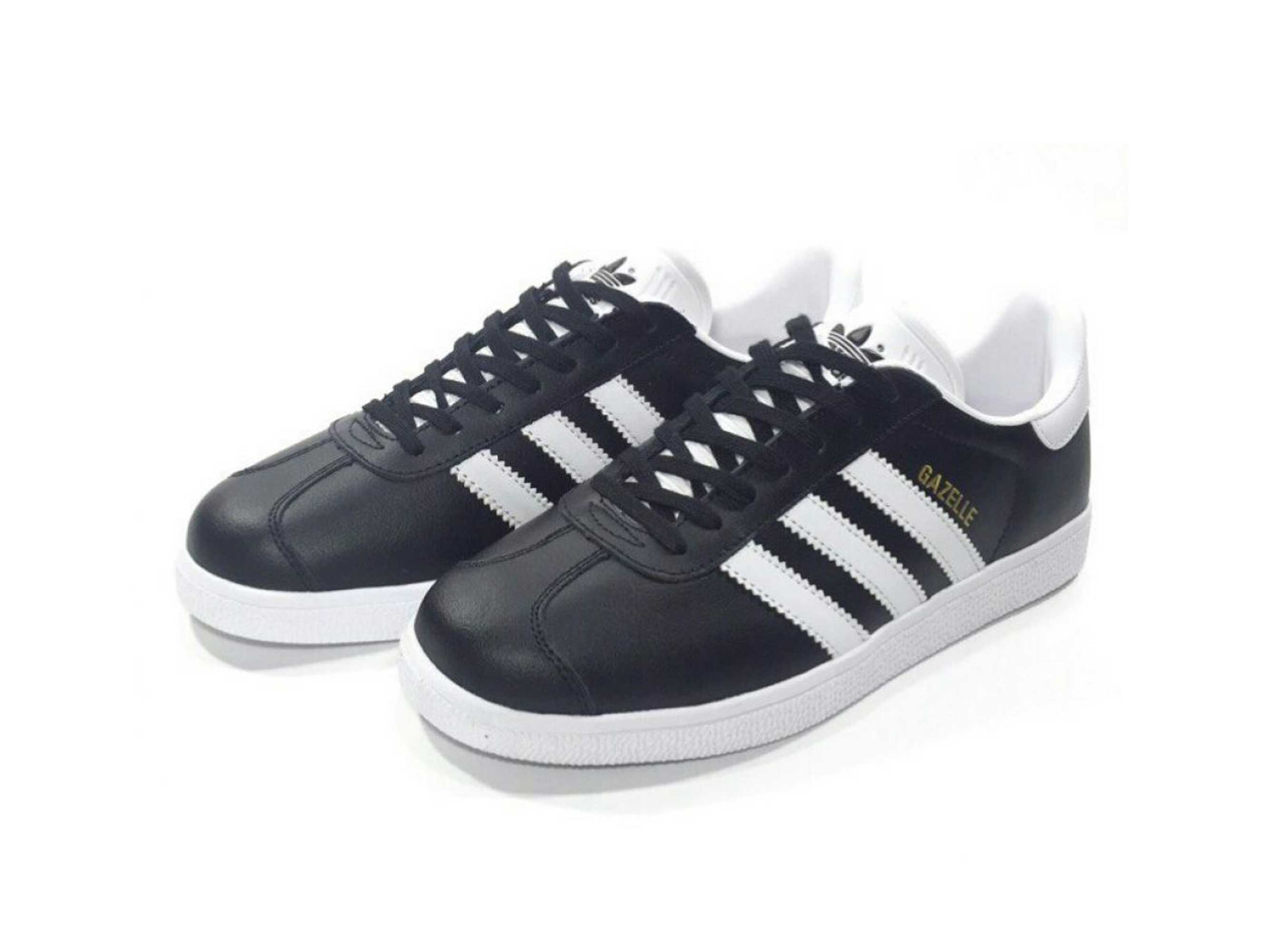 adidas gazelle black and white leather