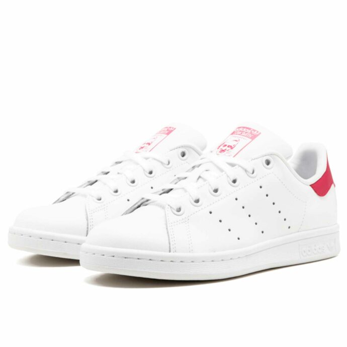 adidas stan smith leather white pink b32703 купить