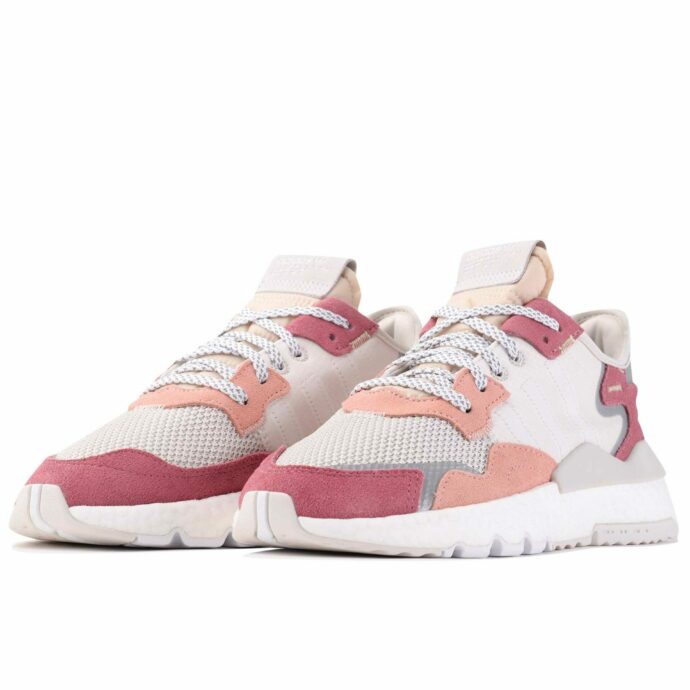 adidas nite jogger white pink