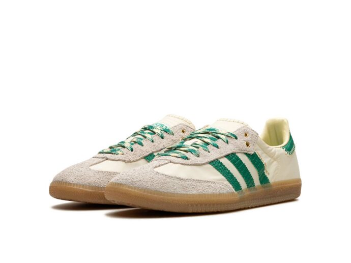 adidas originals x wales bonner samba cream white bold green GY4344 купить