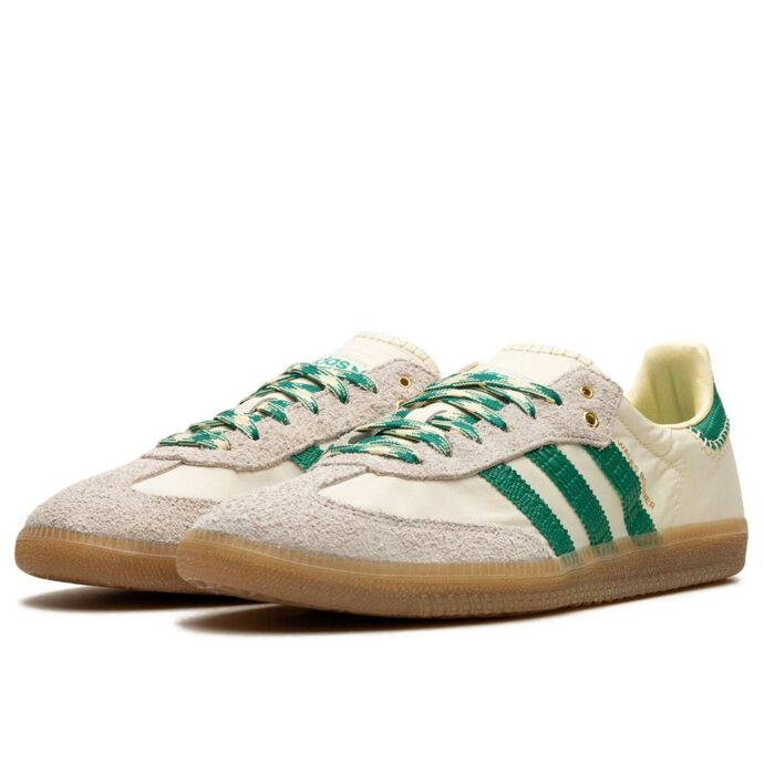 adidas originals x wales bonner samba cream white bold green GY4344