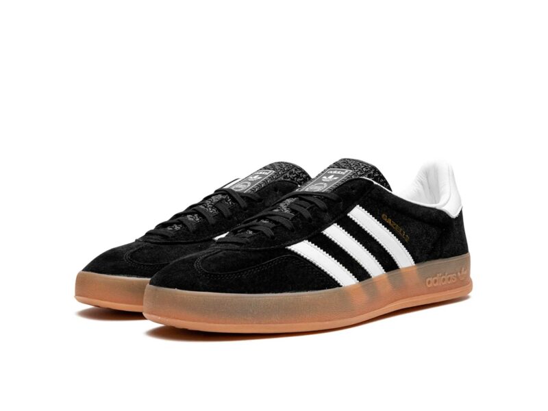 adidas gazelle indoor black white gum H06259 купить