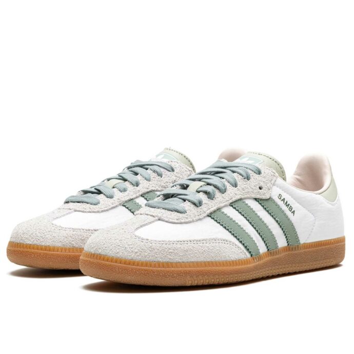 adidas samba cloud white silver green ID0492