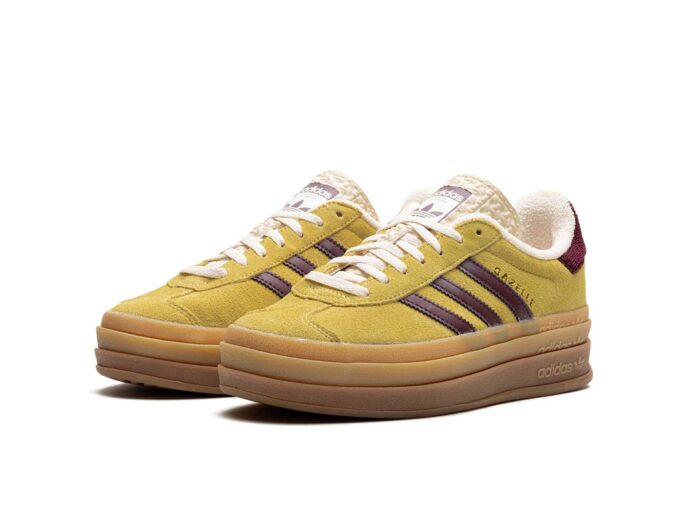 Adidas Gazelle Bold Platform WMNS Yellow Burgundy IF5937 интернет магазин