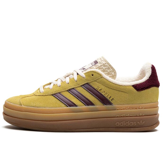 Adidas Gazelle Bold Platform WMNS Yellow Burgundy IF5937 интернет магазин